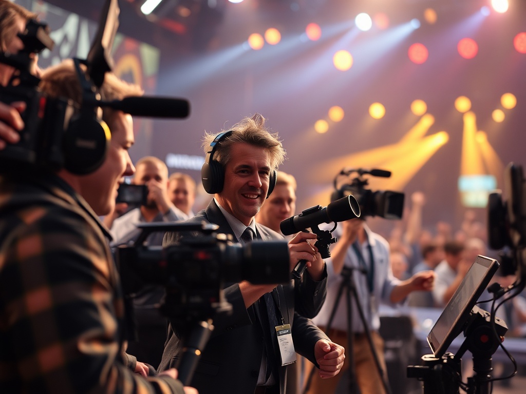 Equipo de transmisión en acción